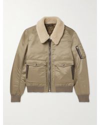 Tom Ford - Shearling And Leather-trimmed Padded Shell Bomber Jacket - Lyst