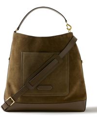 Tom Ford - Leather-trimmed Suede Tote Bag - Lyst