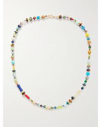Luis Morais - 14-Karat, Agate And Diamond Beaded Necklace - Lyst