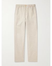 Oliver Spencer - Straight-leg Linen And Cotton-blend Drawstring Trousers - Lyst