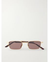 Gucci - Interlocking G-detailed Square-frame Gold-tone Metal And Acetate Sunglasses - Lyst