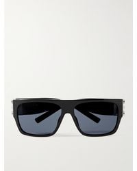 Givenchy - Sonnenbrille mit eckigem Rahmen aus Azetat und silberfarbenen Details - Lyst