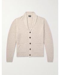 Tom Ford - Shawl-Collar Ribbed Cashmere And Silk-Blend Cardigan - Lyst