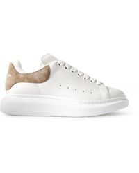 Alexander McQueen - Exaggerated-Sole Suede-trimmed Leather Sneakers - Lyst