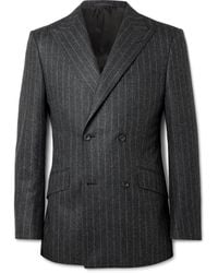 Kingsman - Double-breasted Striped Wool-felt Suit Jacket - Lyst