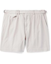 Polo Ralph Lauren - Straight-leg Pleated Cotton-twill Shorts - Lyst