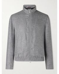 Brunello Cucinelli - Wool, Linen And Silk-Blend Bomber Jacket - Lyst