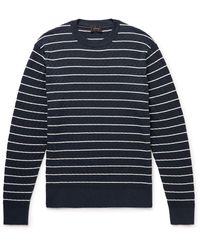 Brioni - Striped Cotton And Cashmere-blend Sweater - Lyst
