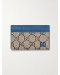 Gucci - GG Supreme Kartenetui aus vollnarbigem Leder und beschichtetem Canvas mit Logomuster - Lyst