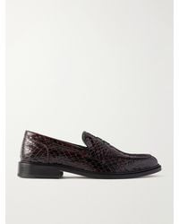 VINNY'S - Townee Vale Snake-Effect Leather Loafers - Lyst