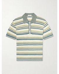 Piacenza 1733 - Striped Silk And Linen-Blend Polo Shirt - Lyst
