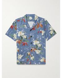 Hartford - Phil Camp-collar Printed Cotton-seersucker Shirt - Lyst