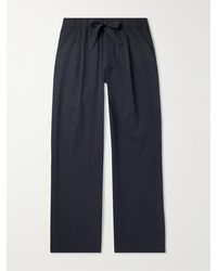 Tekla - Birkenstock Straight-leg Pleated Organic Cotton-poplin Pyjama Trousers - Lyst