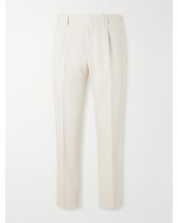ZEGNA - Straight-Leg Cotton And Wool-Blend Twill Trousers - Lyst
