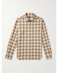 Tom Ford - Checked Cotton-blend Western Shirt - Lyst