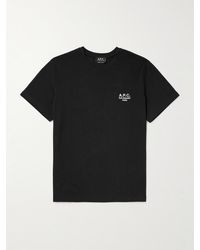 A.P.C. - T-shirt in jersey di cotone con logo ricamato Raymond - Lyst