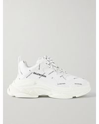 Balenciaga - Triple S Logo-Print Faux Leather Sneakers - Lyst