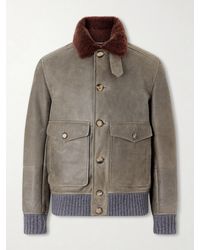 Brunello Cucinelli - Shearling Bomber Jacket - Lyst