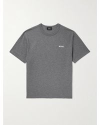 A.P.C. - Logo-Flocked Cotton-Jersey T-Shirt - Lyst