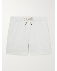 Hartford - Straight-Leg Mid-Length Striped Seersucker Swim Shorts - Lyst