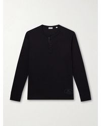 Burberry - Logo-Embroidered Ribbed Cotton-Blend Jersey T-Shirt - Lyst