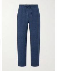 De Bonne Facture - Lounge Straight-Leg Linen And Wool-Blend Suit Trousers - Lyst
