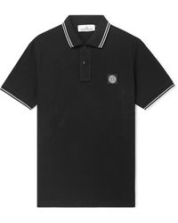 Stone Island - Logo-appliquéd Stretch-cotton Piqué Polo Shirt - Lyst