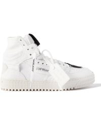 Off-White c/o Virgil Abloh - 3.0 Off-court Leather And Canvas High-top Sneakers - Lyst