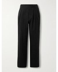 MR P. - Steve Straight-Leg Pleated Linen Tuxedo Trousers - Lyst