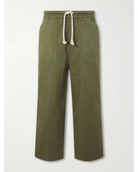 Officine Generale - Ferry Wide-Leg Cotton-Twill Drawstring Shorts - Lyst