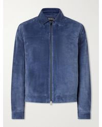 ZEGNA - Suede Blouson Jacket - Lyst