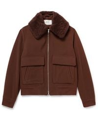 MR P. - Shearling-Trimmed Wool-Blend Bomber Jacket - Lyst