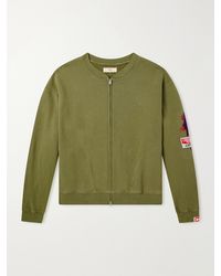 CHERRY LA - Logo-Embroidered Cotton-Jersey Zip-Up Sweatshirt - Lyst