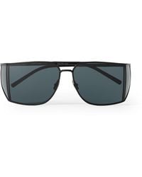 Saint Laurent - Square-Frame Metal Sunglasses - Lyst