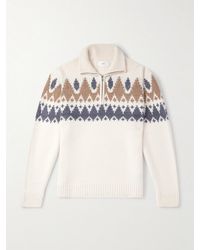 MR P. - Geo Fair Isle Wool And Cashmere-blend Half-zip Sweater - Lyst
