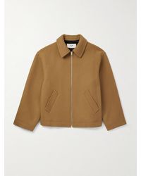 Celine - Logo-Embroidered Wool-Felt Bomber Jacket - Lyst
