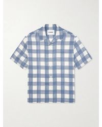Jil Sander - Camp-collar Checked Poplin Shirt - Lyst