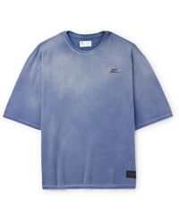 4SDESIGNS - Logo-appliquéd Tie-dyed Cotton And Linen-blend Jersey T-shirt - Lyst