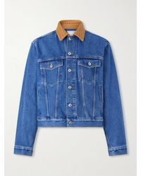 Bottega Veneta - Intrecciato Leather-Trimmed Panelled Denim Jacket - Lyst