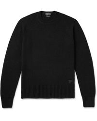 Tom Ford - Logo-embroidered Knitted Cashmere Sweater - Lyst