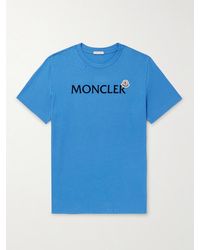 Moncler - Slim-fit Logo-flocked Cotton-jersey T-shirt - Lyst