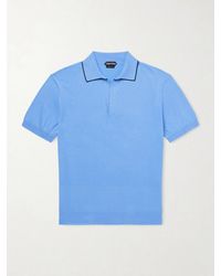 Tom Ford - Sea Island Cotton And Silk-Blend Polo Shirt - Lyst