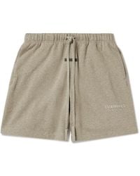 Fear Of God - Wide-Leg Logo-Appliquéd Cotton-Blend Jersey Drawstring Shorts - Lyst