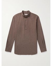 Loro Piana - Elia Grandad-Collar Virgin Wool And Cashmere-Blend Shirt - Lyst