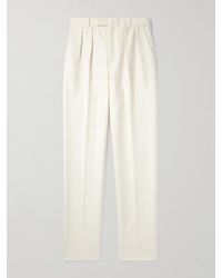 Celine - Keith Tapered Pleated Cashmere-Flannel Trousers - Lyst