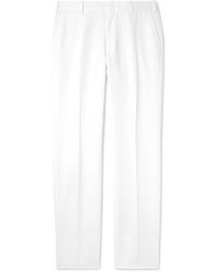 Brioni - Pienza Straight-leg Linen And Cotton-blend Trousers - Lyst