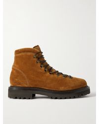 Brunello Cucinelli - Shearling-lined Suede Hiking Boots - Lyst