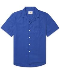 La Paz - Panama Convertible-collar Striped Textured-cotton Shirt - Lyst