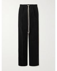 Rick Owens - Dietrich weit geschnittene Hose aus gebürstetem Baumwoll-Twill mit Kordelzugbund - Lyst