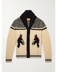 Guest In Residence - Rodeo Shawl-collar Intarsia-knit Wool And Cashmere-blend Cardigan - Lyst